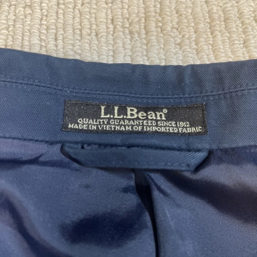 LL Bean Men's Size 52 Sport Coat Blazer Jacket Navy Wedding 100% Cotton